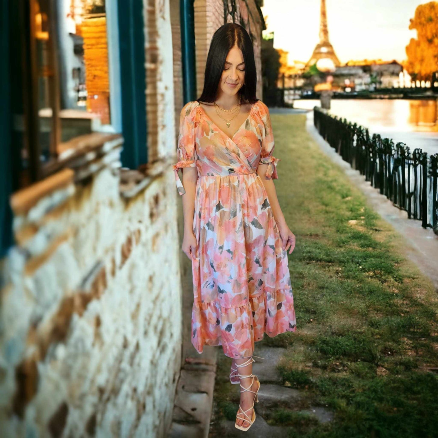 Savanah peach dress