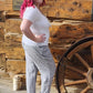 Missy Plus Linen Button Hem Flood