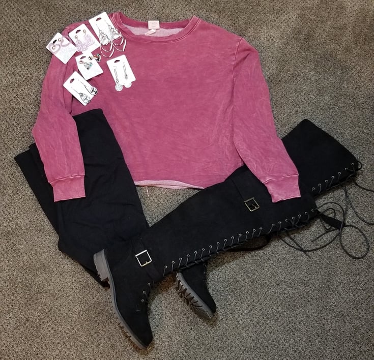 Washed French Terry Cropped Sweatshirts