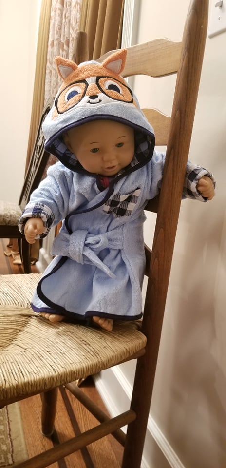 Hudson Baby Cotton Animal Face Bathrobe, Nerdy Fox