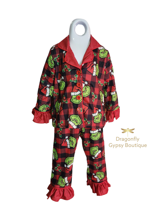 Plaid Grinchee PJ's