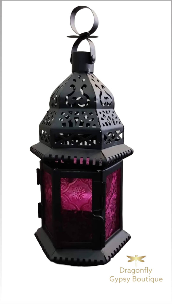 Mulberry Glass Moroccan Style Lantern