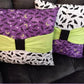 Purple and White Bats Decorative Pillow