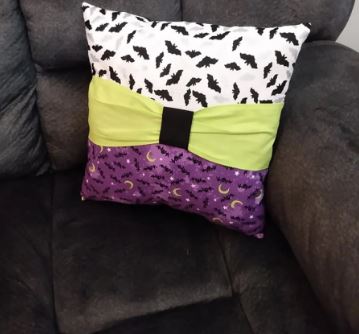 Purple and White Bats Decorative Pillow