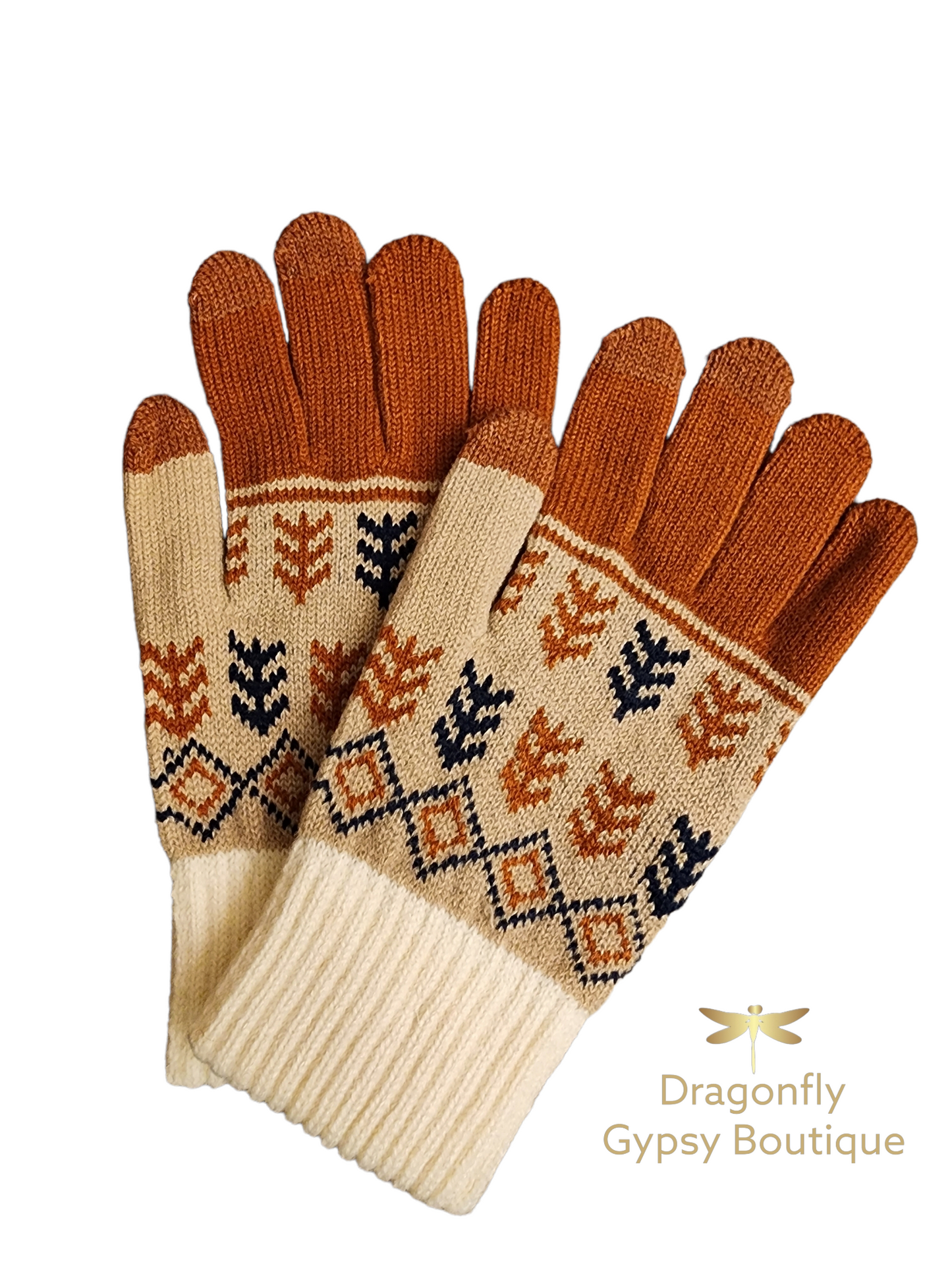 Knit Aztec gloves