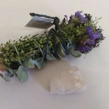 Smudge Stick with Rose Quartz